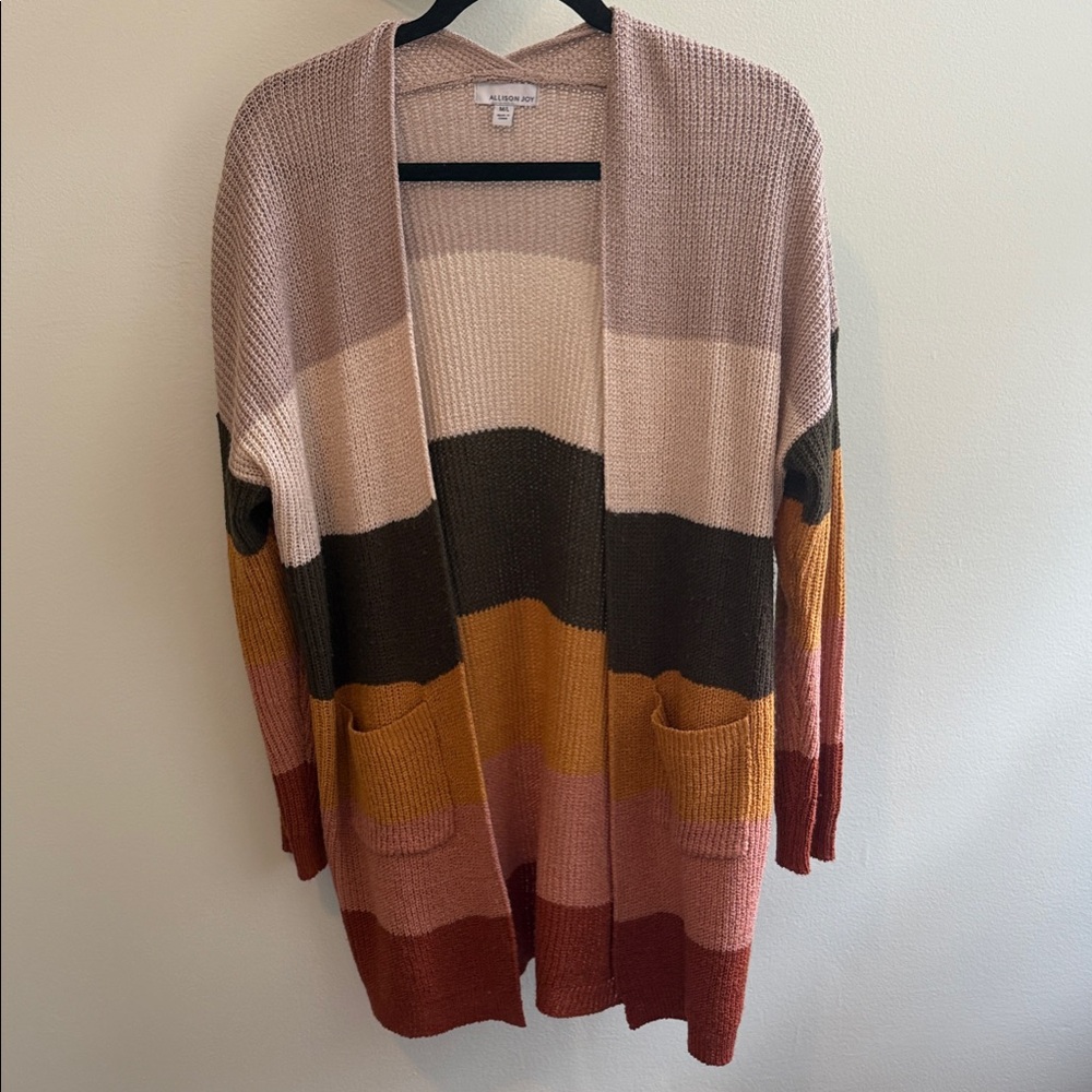 Allison Joy Colorblock Open-Front Cardigan